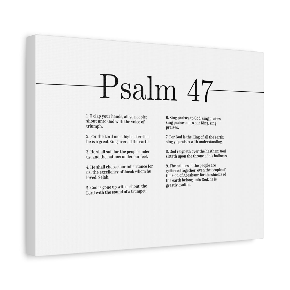 Scripture Canvas For God Is King Psalm 47 Christian Wall Art Bible Verse Print Ready to Hang-Express Your Love Gifts