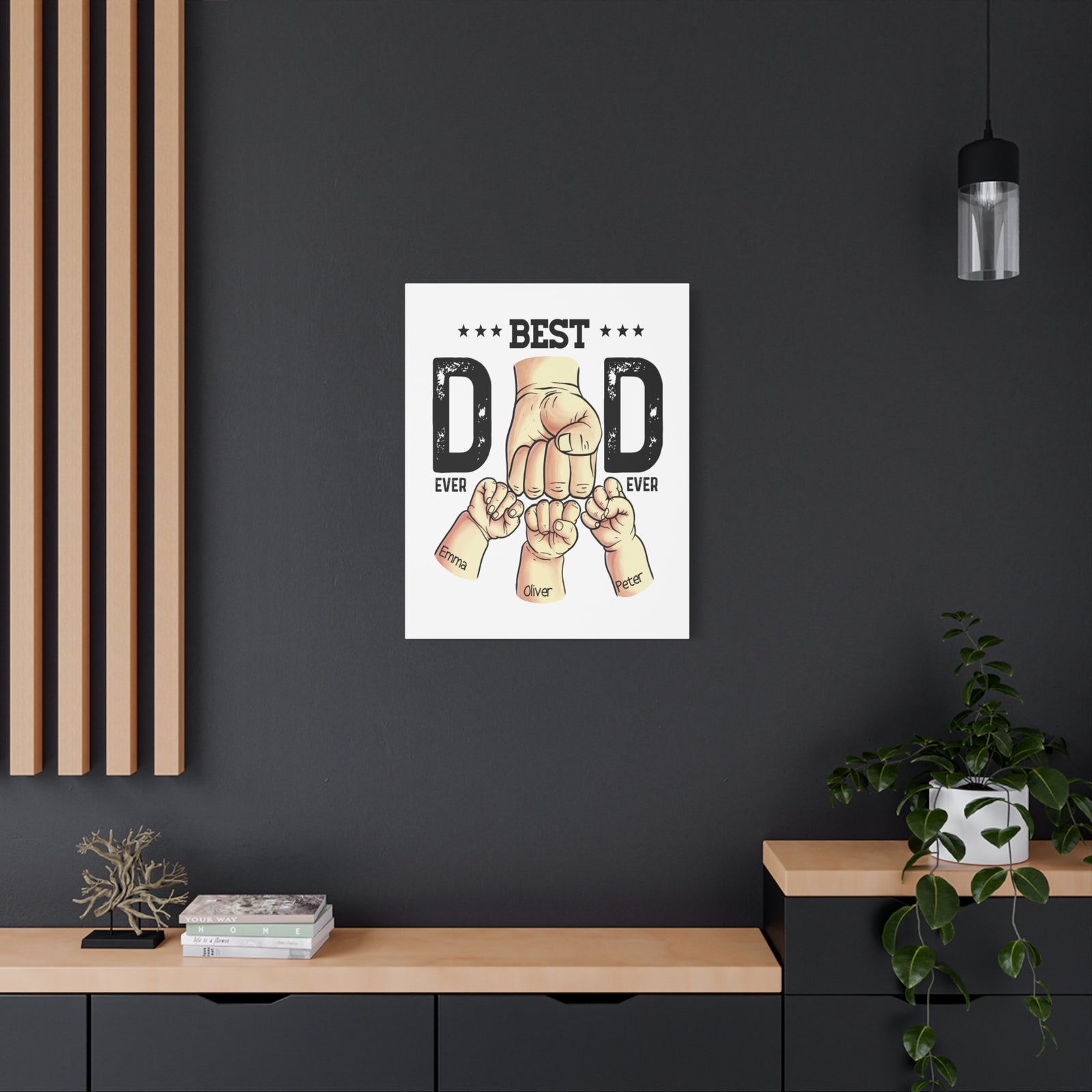 Personalized Best Dad Ever Canvas Wall Art-Express Your Love Gifts