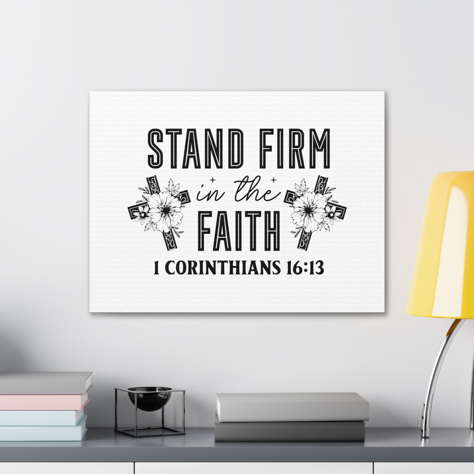 Scripture Walls 1 Corinthians 16:13 Stand Firm Bible Verse Canvas Christian Wall Art Ready to Hang Unframed-Express Your Love Gifts