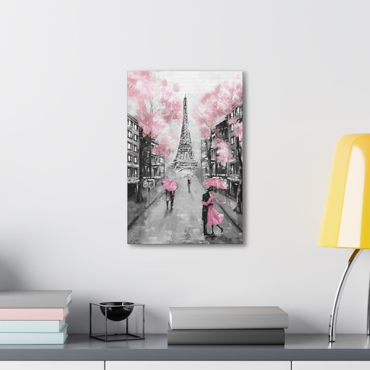 Kiss In Paris Eiffel Tower France Canvas Artwork High-Quality Breathtaking French City for Home Decor Ready to Hang-Express Your Love Gifts