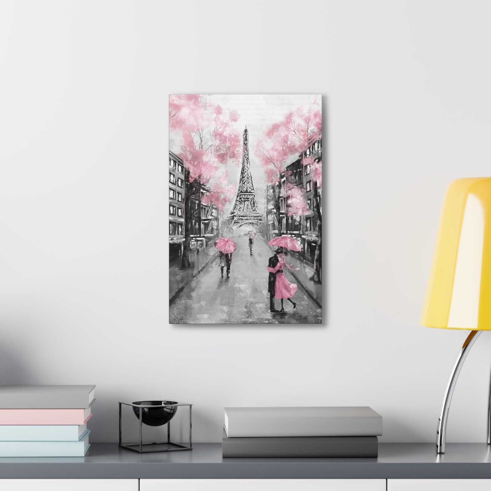 Kiss In Paris Eiffel Tower France Canvas Artwork High-Quality Breathtaking French City for Home Decor Ready to Hang-Express Your Love Gifts
