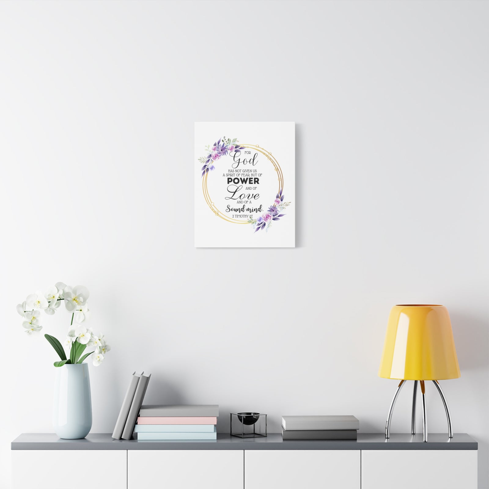 Scripture Walls 2 Timothy 1:7 Power Bible Verse Canvas Christian Wall Art Ready to Hang Unframed-Express Your Love Gifts