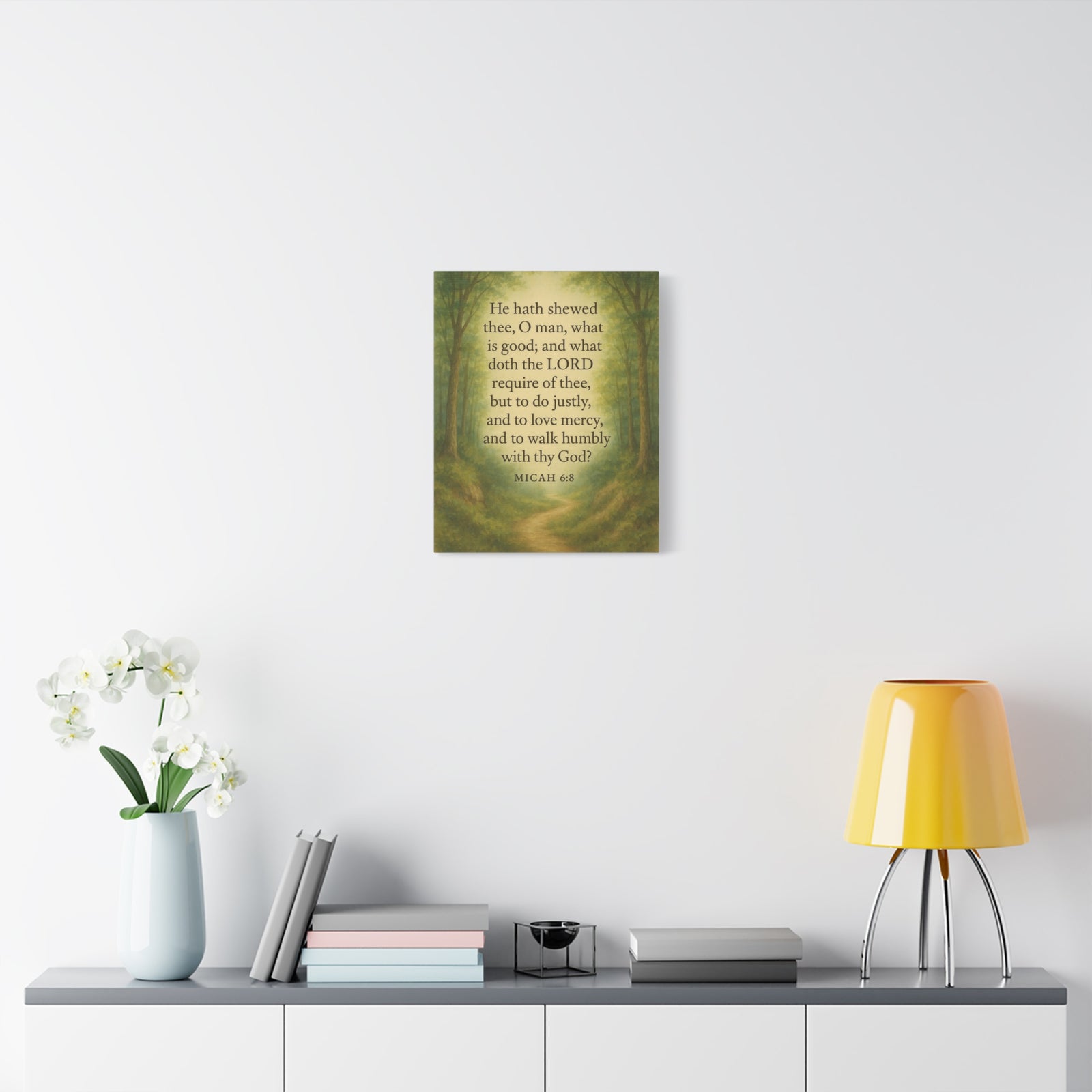 Bible Verse Canvas Micah 6:8 Christian Home Décor Wall Art Scripture Ready to Hang Faith Print-Express Your Love Gifts