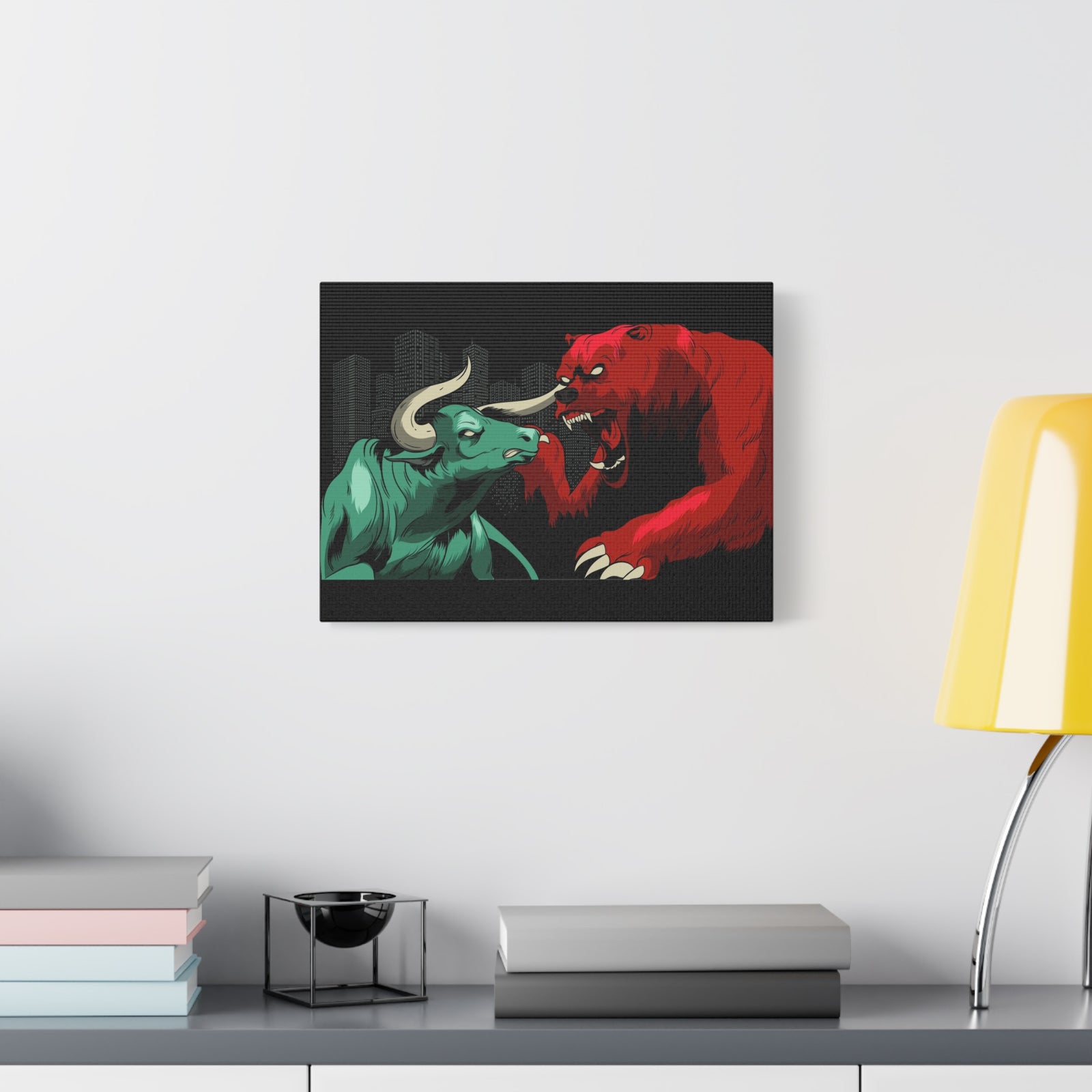 Copy of Stock Market Wall Art Bull vs Bear Battling for Wealth Wall Street Trading Art Canvas-Express Your Love Gifts