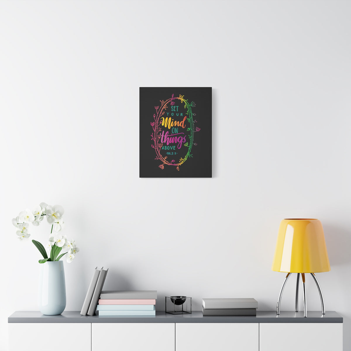 Scripture Canvas Things Above Col 3:2 Christian Wall Art Bible Verse Print Ready to Hang-Express Your Love Gifts