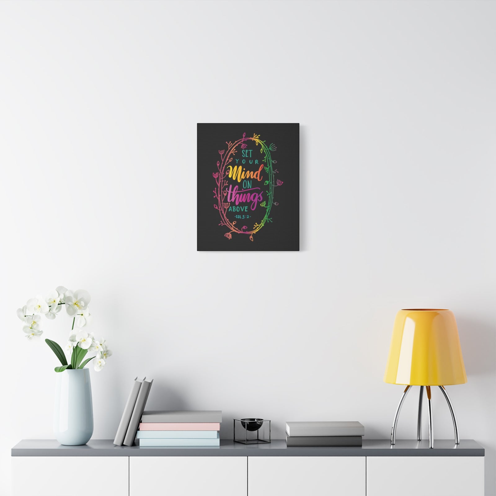 Scripture Canvas Things Above Col 3:2 Christian Wall Art Bible Verse Print Ready to Hang-Express Your Love Gifts