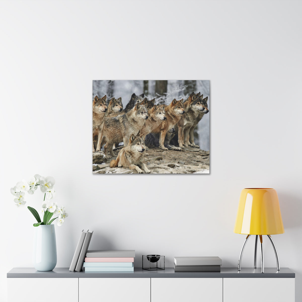 Wolf Pack Ready To Hang Stretched Canvas Wall Art-Express Your Love Gifts