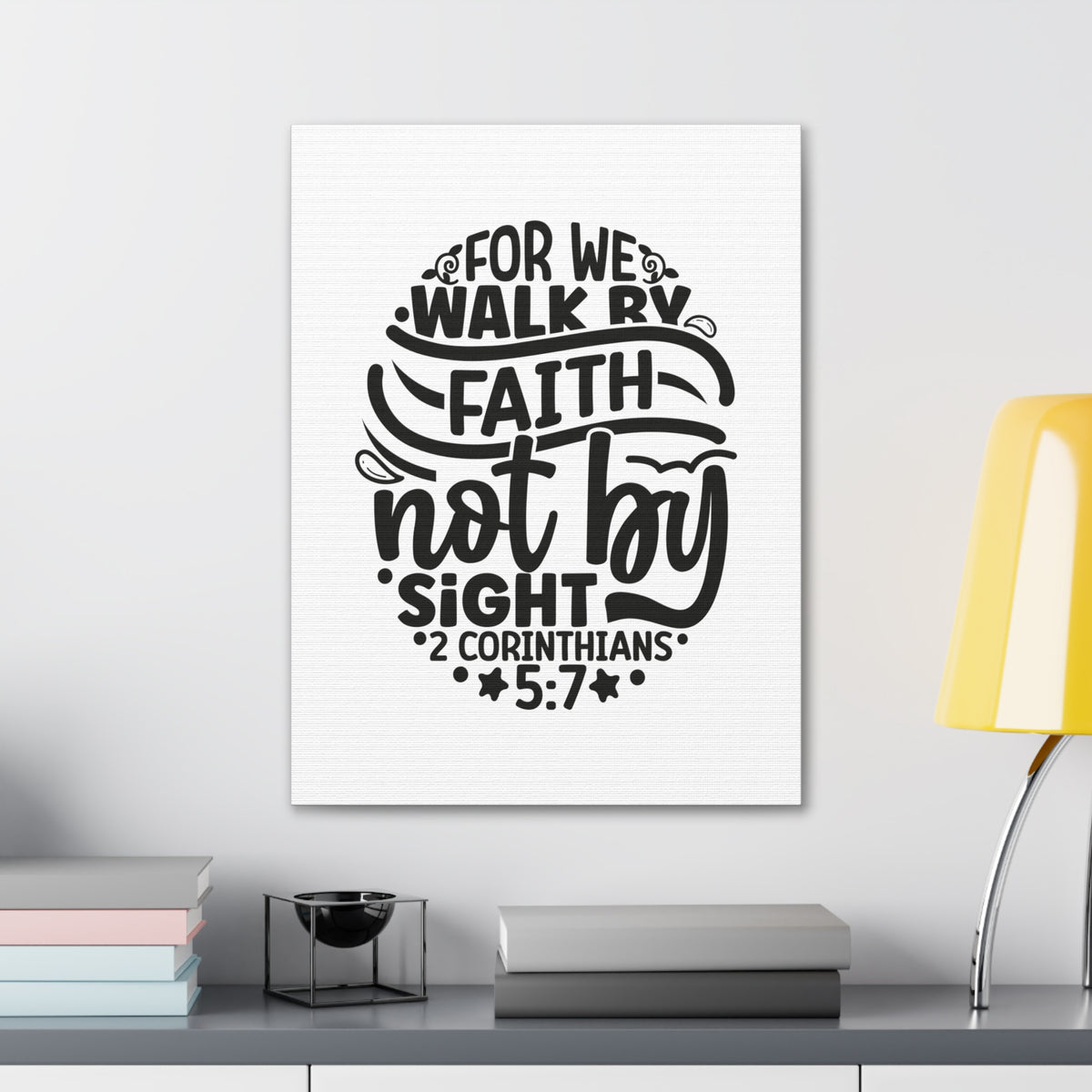 Scripture Walls 2 Corinthians 5:7 Walk by Faith Bible Verse Canvas Christian Wall Art Ready to Hang Unframed-Express Your Love Gifts