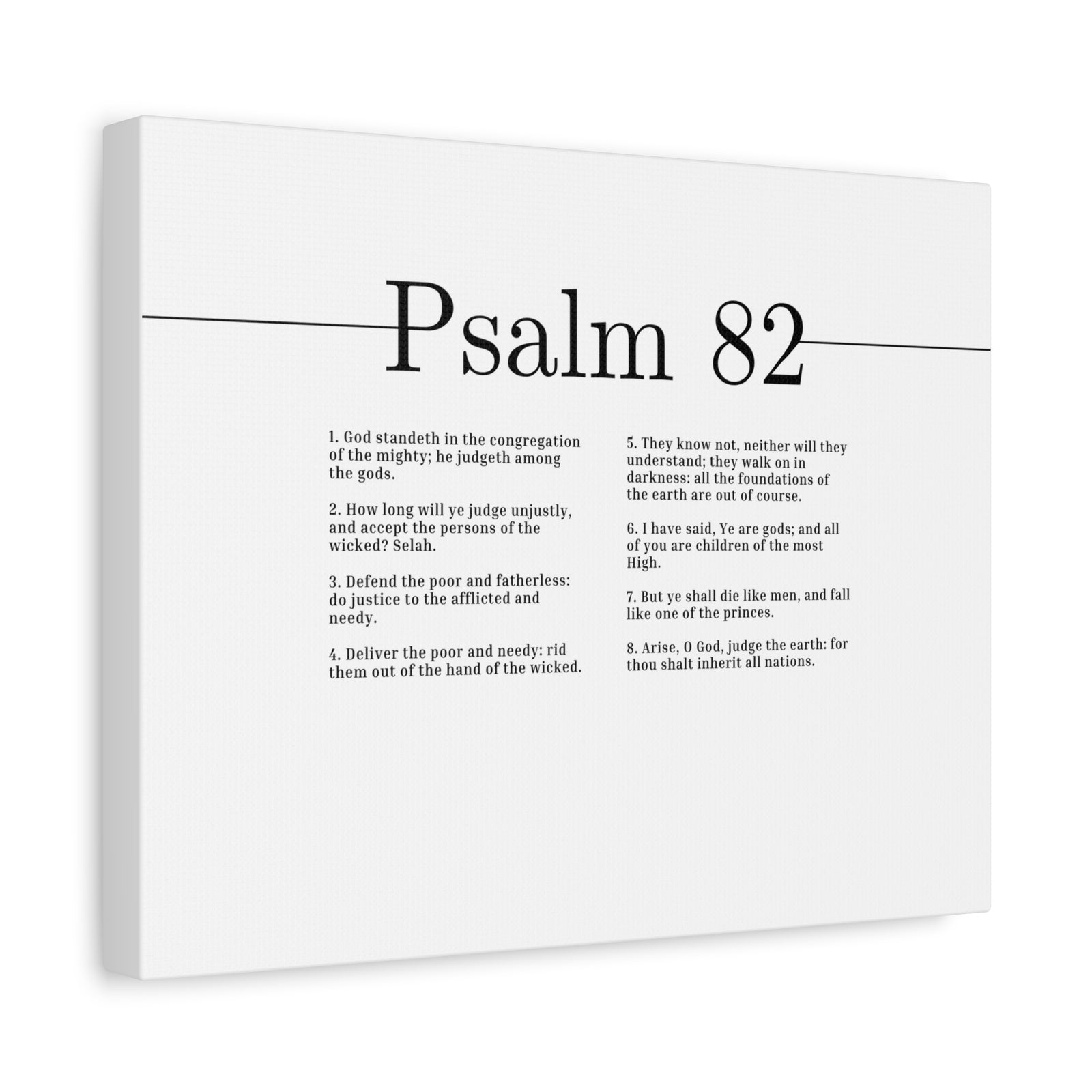 Scripture Canvas Arise, O God Psalm 82 Christian Wall Art Bible Verse Print Ready to Hang-Express Your Love Gifts