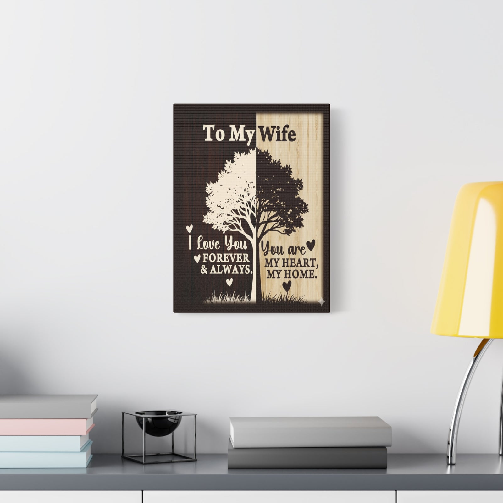 To My Wife Heart and Home Canvas Wall Art - A Timeless Gift of Love-Express Your Love Gifts