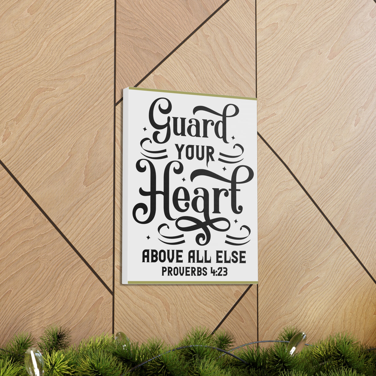 Scripture Canvas Guard Your Heart Above All Else Proverbs 4:23 Christian Wall Art Bible Verse Print Ready To Hang-Express Your Love Gifts