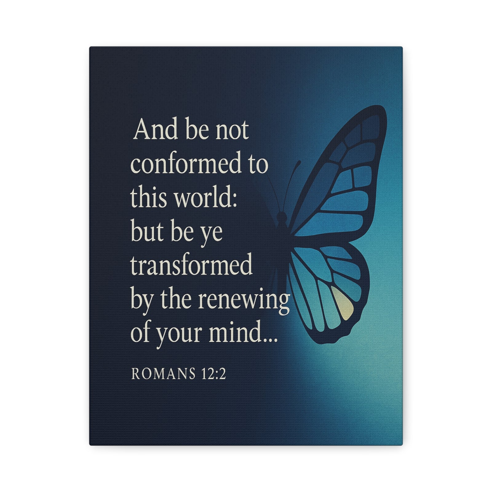 Bible Verse Canvas Romans 12:2 Christian Home Décor Wall Art Scripture Ready to Hang Faith Print-Express Your Love Gifts