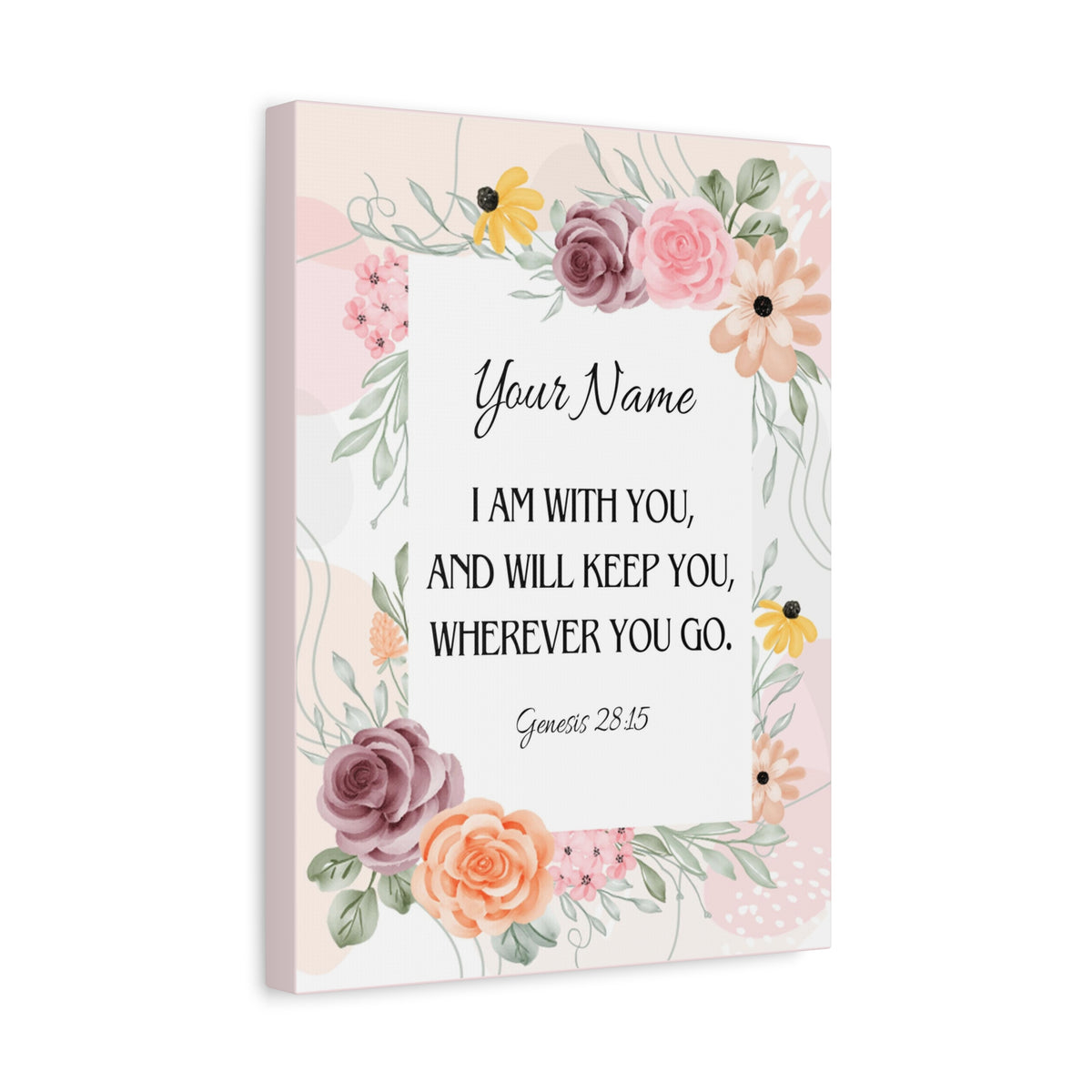 Scripture Walls Personalized Genesis 28:15 I Am With You Bible Chapter Canvas Christian Wall Art Ready to Hang-Express Your Love Gifts