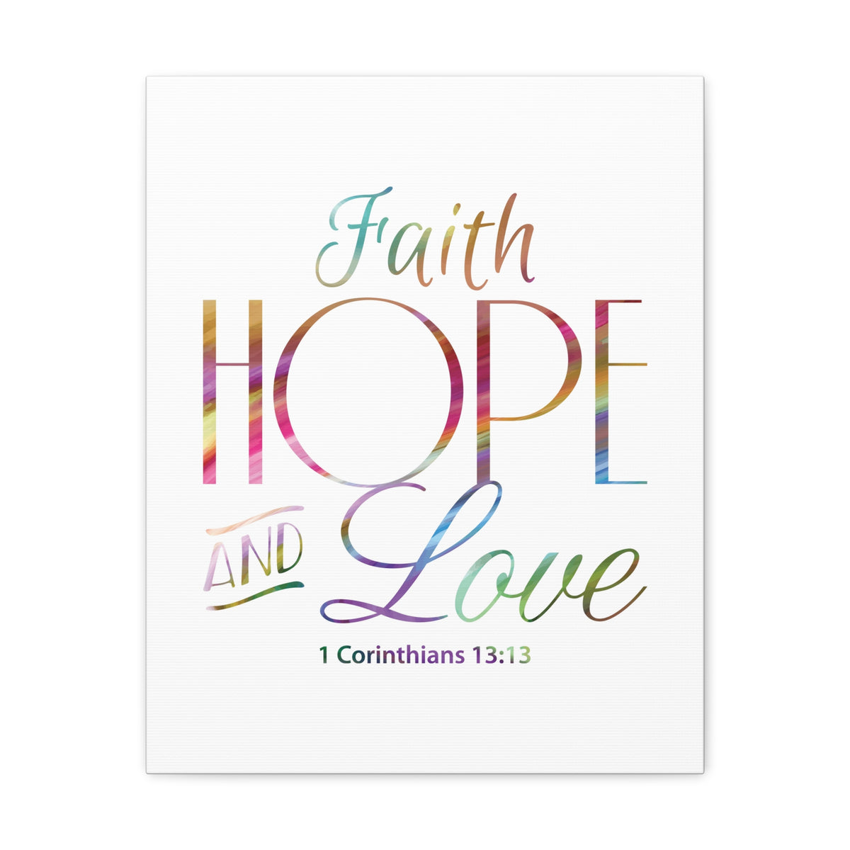 Scripture Canvas Faith Hope And Love 1 Corinthians 13:13 Christian Wall Art Bible Verse Print Ready To Hang-Express Your Love Gifts