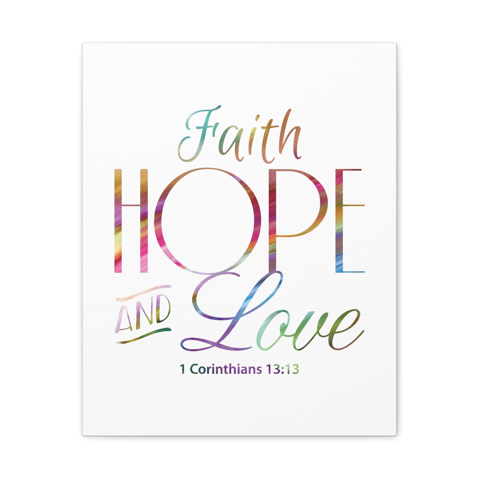 Scripture Canvas Faith Hope And Love 1 Corinthians 13:13 Christian Wall Art Bible Verse Print Ready To Hang-Express Your Love Gifts