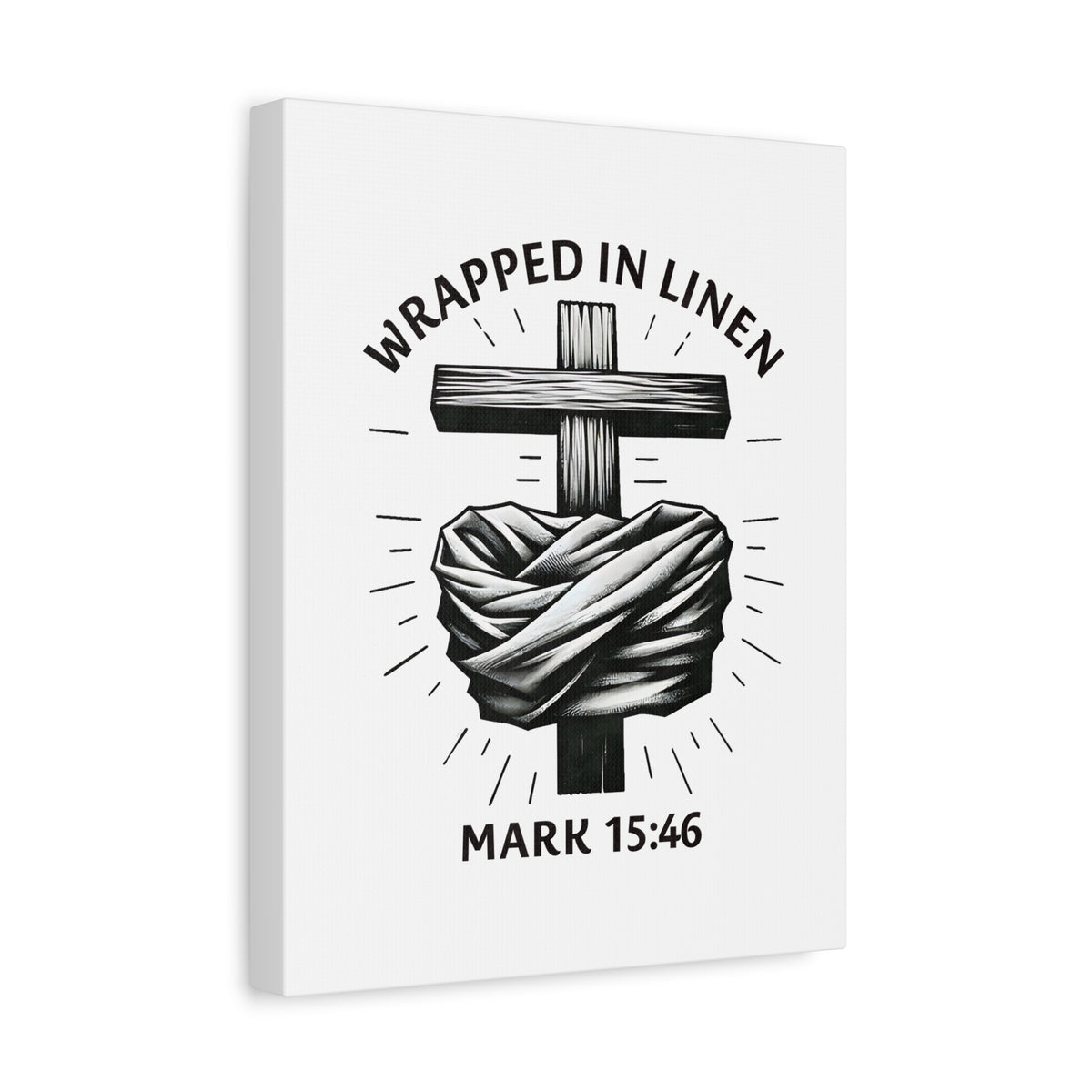 Scripture Walls Mark 15:46 Wrapped in Linen Bible Verse Canvas Christian Wall Art Ready to Hang Unframed-Express Your Love Gifts