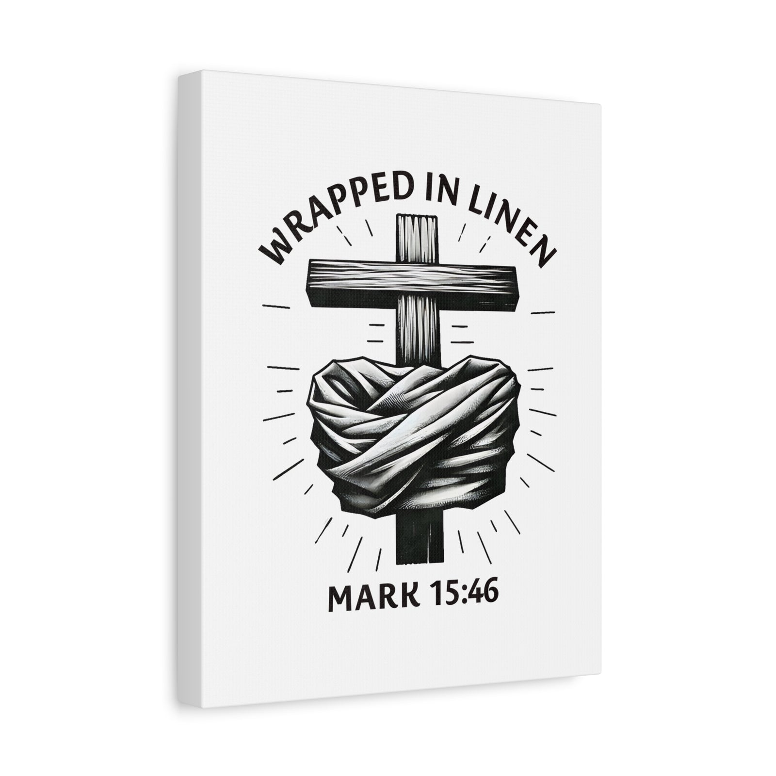 Scripture Walls Mark 15:46 Wrapped in Linen Bible Verse Canvas Christian Wall Art Ready to Hang Unframed-Express Your Love Gifts