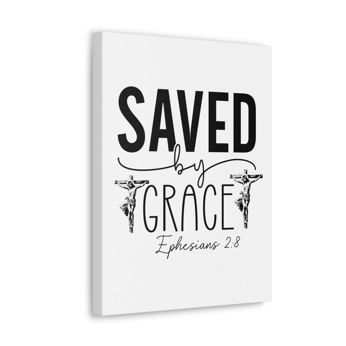 Scripture Walls Ephesian 2:8 Saved By Grace Bible Verse Canvas Christian Wall Art Ready to Hang Unframed-Express Your Love Gifts