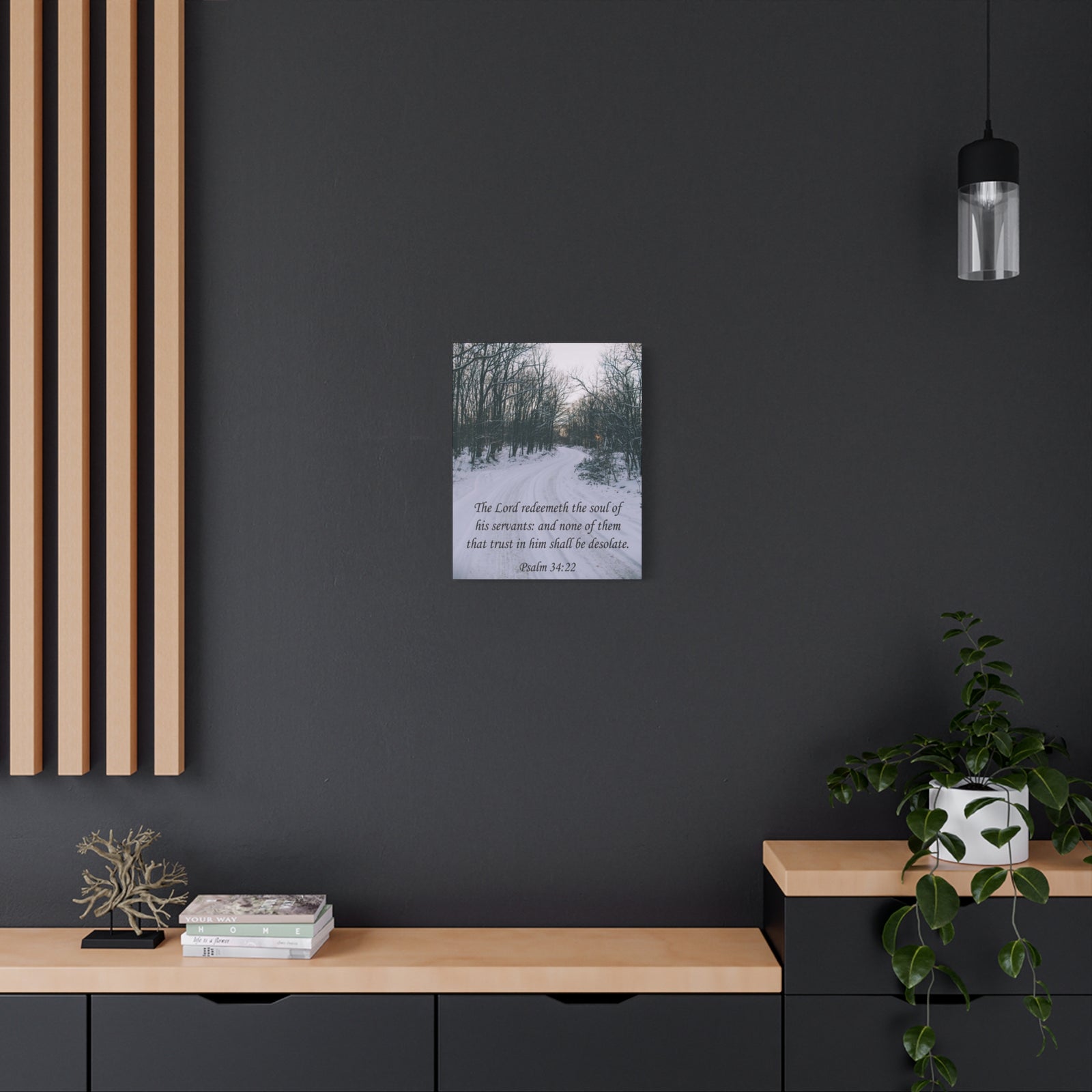 Bible Verse Canvas The Lord Redeemeth The Soul Psalm 34:22 Christian Home Décor Wall Art Scripture Ready to Hang Faith Print-Express Your Love Gifts