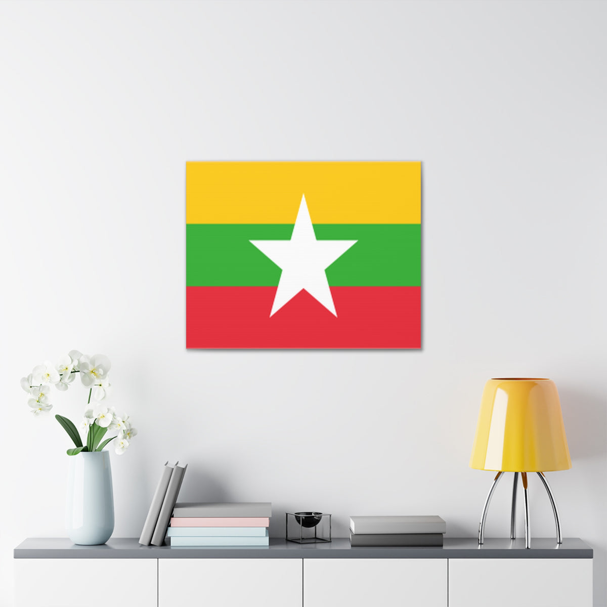 Myanmar Country Flag Canvas Vibrant Wall Art Unframed Home Decor-Express Your Love Gifts