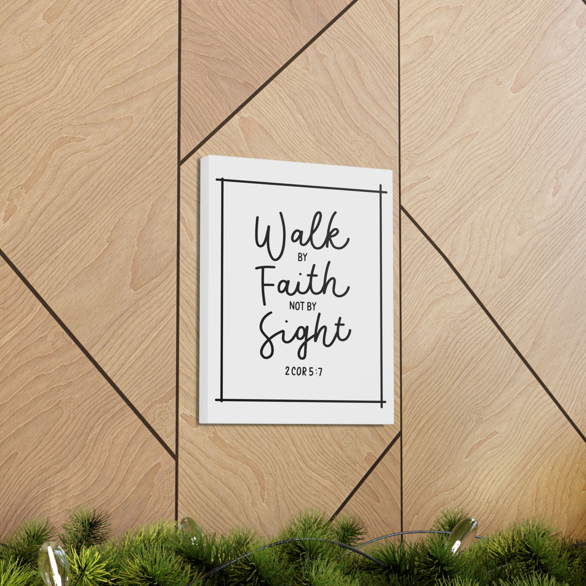 Scripture Canvas Walk By Faith 2 Corinthians 5:7 Christian Wall Art Bible Verse Print Ready To Hang-Express Your Love Gifts
