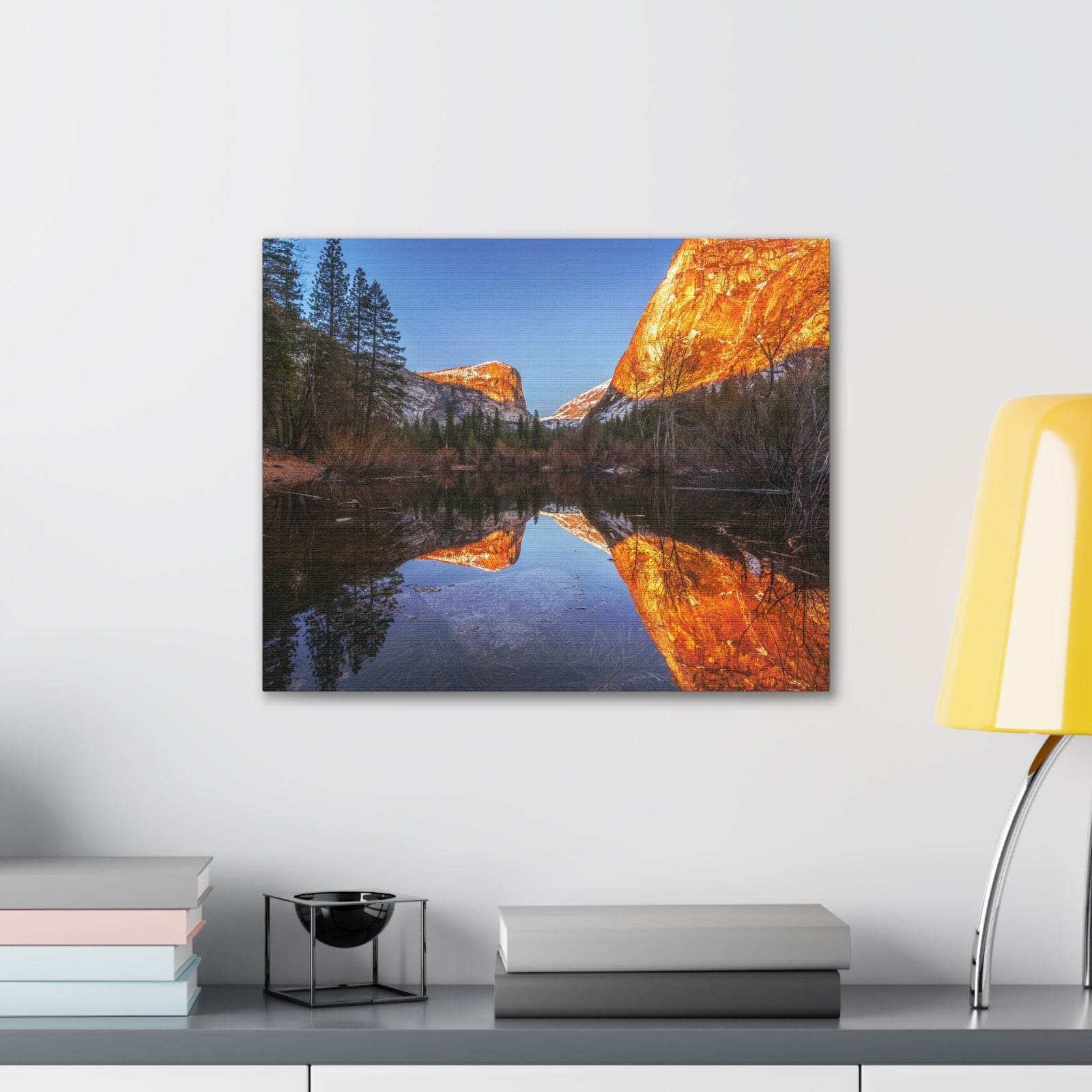 Mountain Golden Hour Lake Nature Wilderness Photography Canvas Wall Art for Home Decor Ready-to-Hang-Express Your Love Gifts