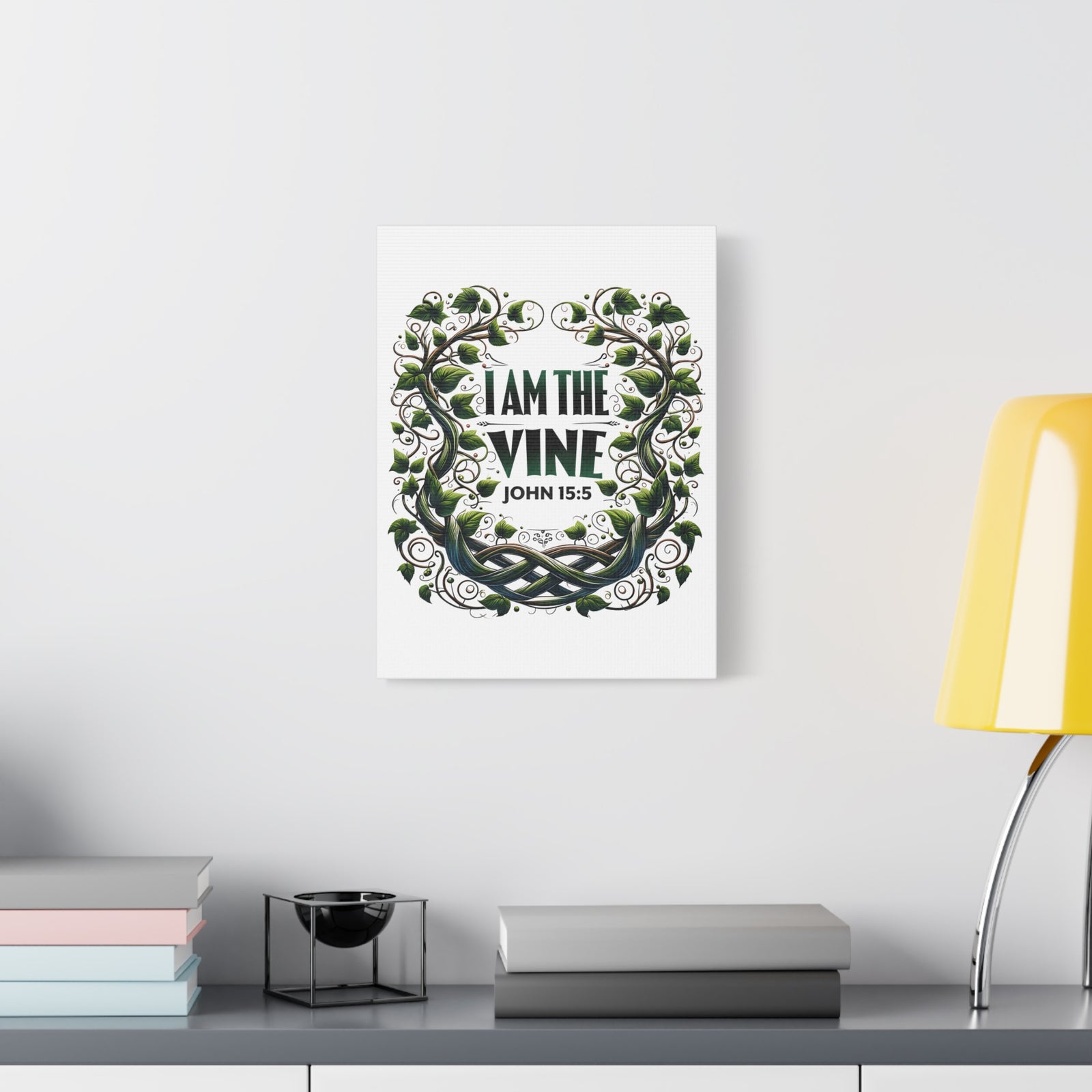 Scripture Walls John 15:5 I Am the Vine Bible Verse Canvas Christian Wall Art Ready to Hang Unframed-Express Your Love Gifts