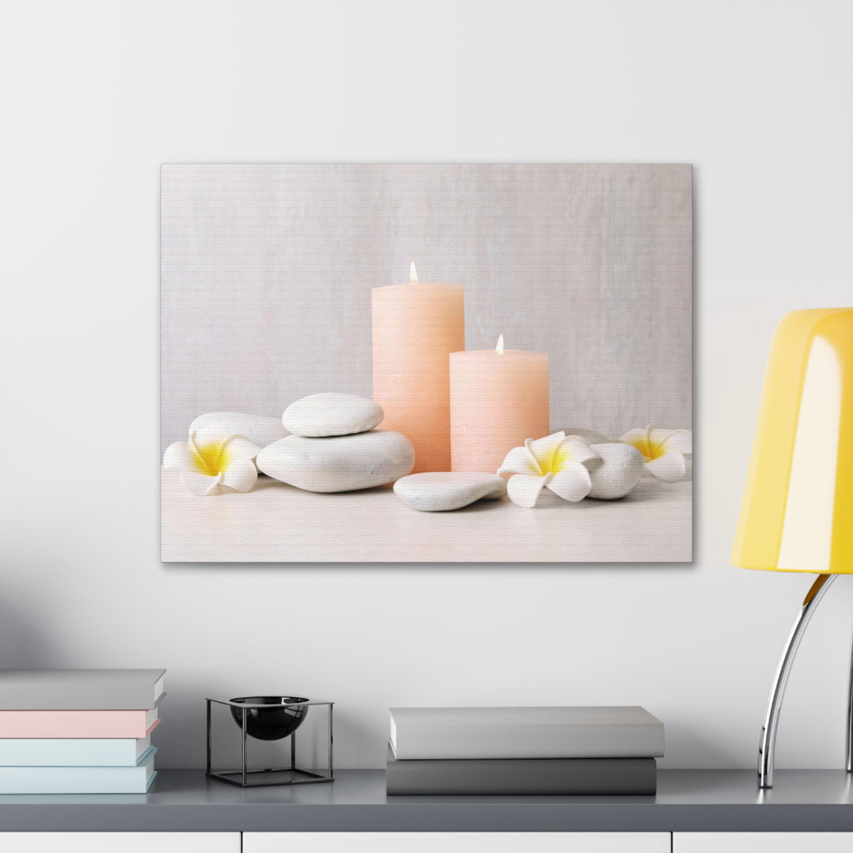 Lighted Candles and Flowers Forest Floral Nature Photography Canvas Wall Art for Home Decor Ready-to-Hang-Express Your Love Gifts