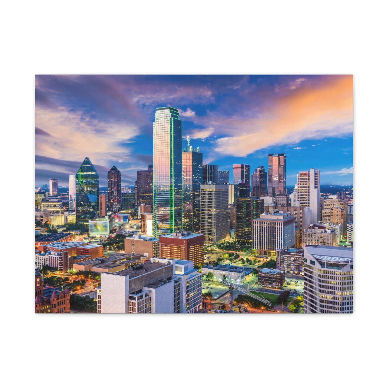 Dallas Daytime Skyline Canvas Artwork High-Quality Breathtaking Stunning Cityscape for Home Decor Ready to Hang-Express Your Love Gifts