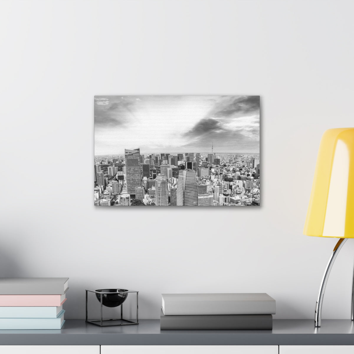 Tokyo Black And White Skyline Canvas Artwork High-Quality Breathtaking Stunning Cityscape for Home Decor Ready to Hang-Express Your Love Gifts