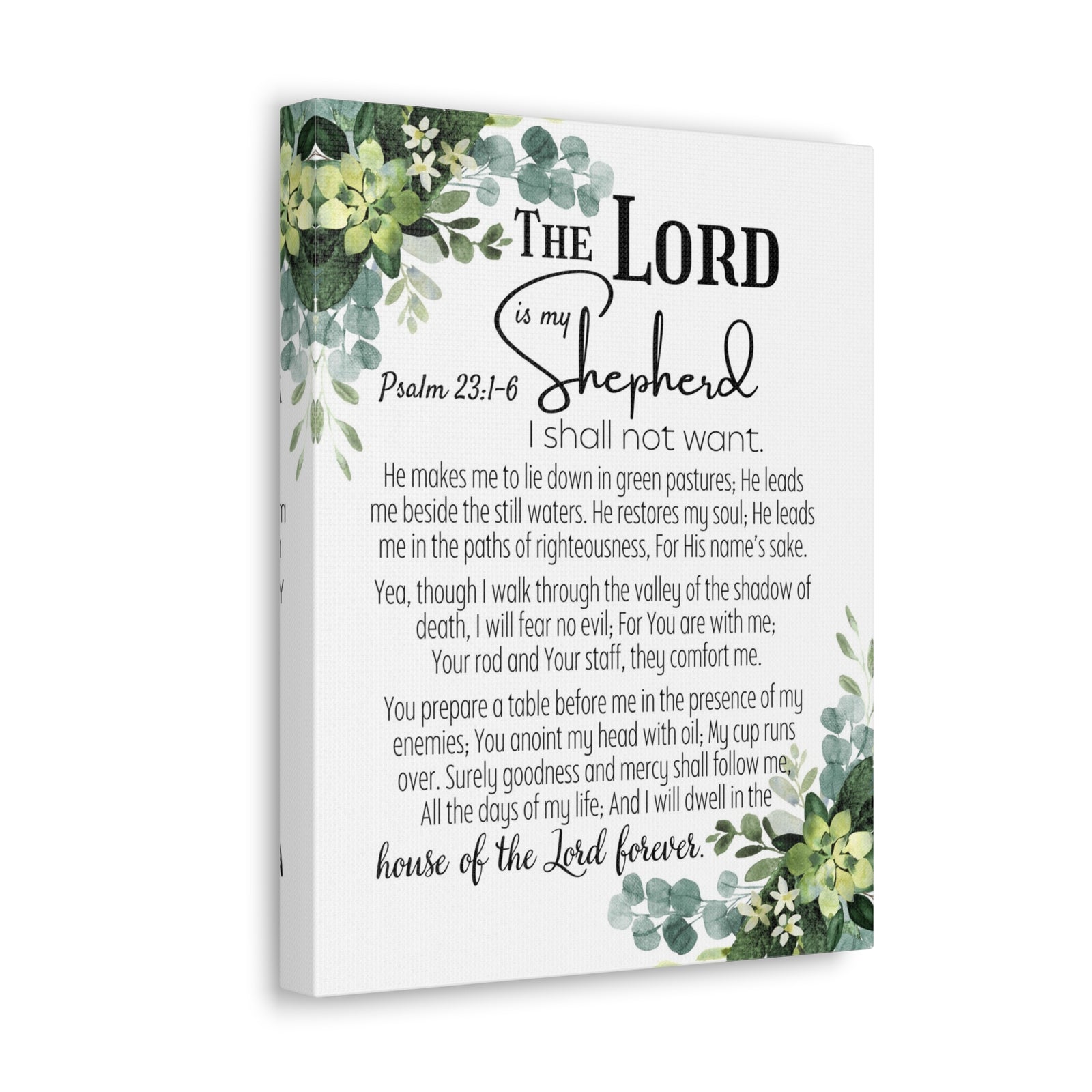 Scripture Walls Psalm 23:1-6 I Shall Not Want Bible Verse Canvas Christian Wall Art Ready to Hang Unframed-Express Your Love Gifts