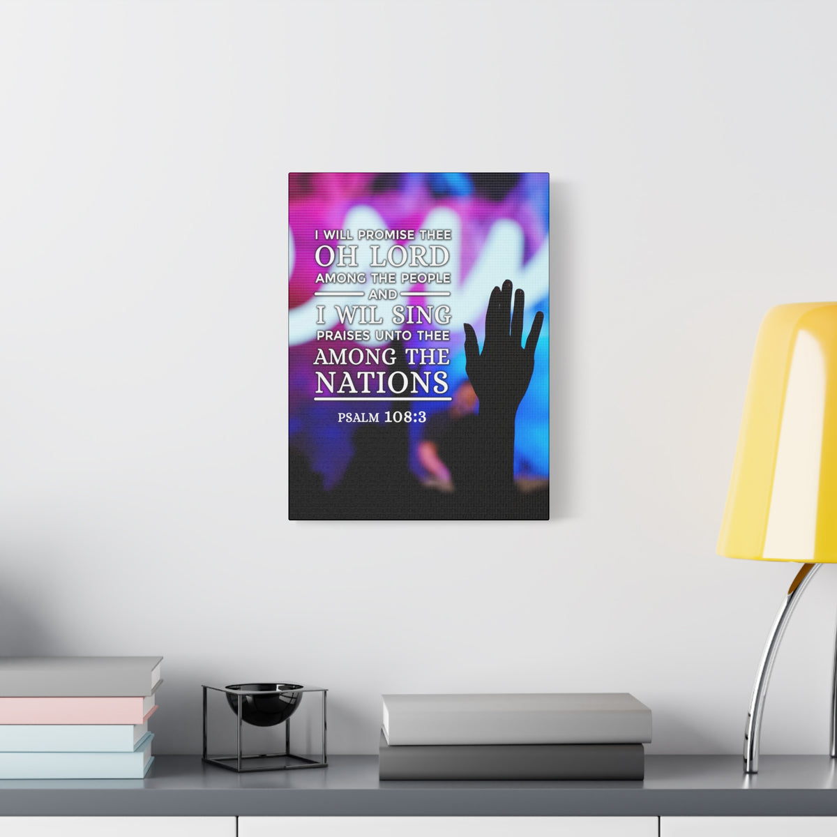 Scripture Canvas Among The Nations Psalm 108:3 Christian Wall Art Bible Verse Print Ready to Hang-Express Your Love Gifts