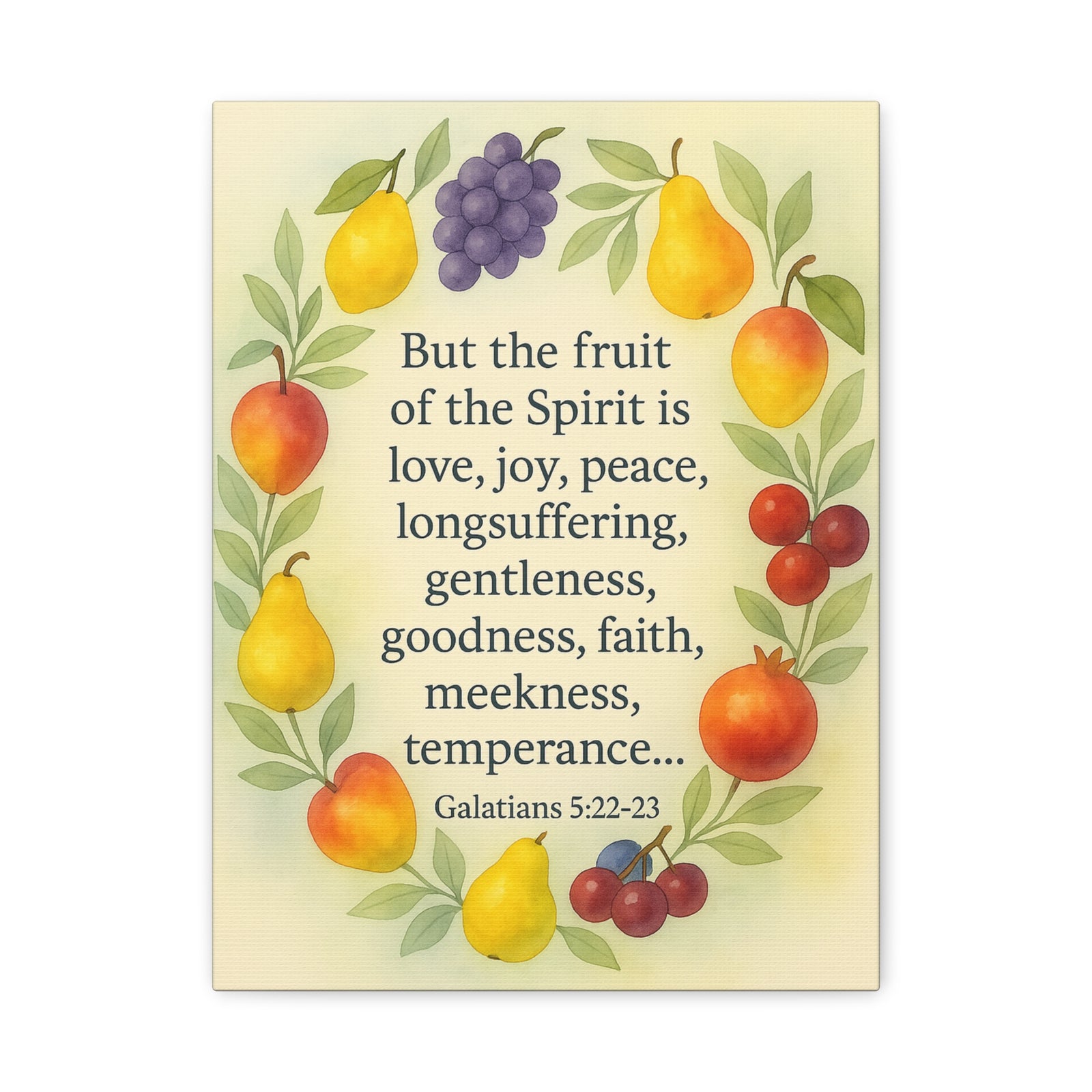 Bible Verse Canvas Galatians 5:22-23 Christian Home Décor Wall Art Scripture Ready to Hang Faith Print-Express Your Love Gifts