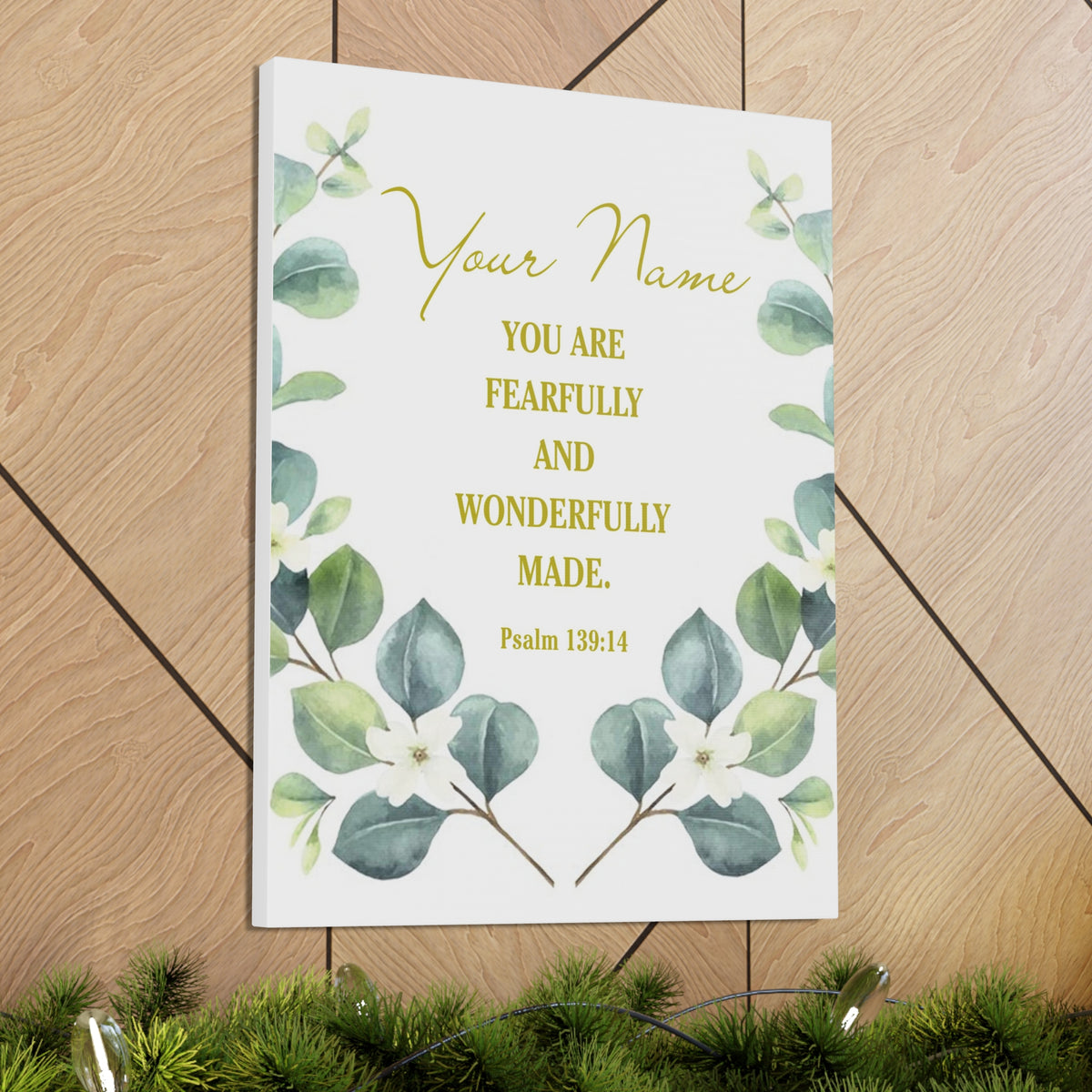 Personalized Psalm 139:14 Bible Verse Canvas Christian Wall Art Ready to Hang-Express Your Love Gifts