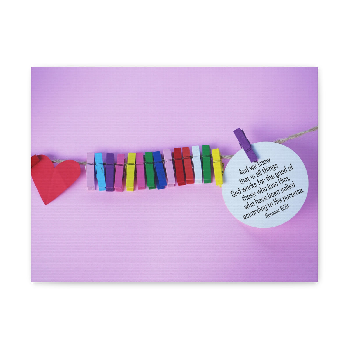 Scripture Walls His Purpose Romans 8:28 Bible Verse Canvas Christian Wall Art Ready to Hang-Express Your Love Gifts