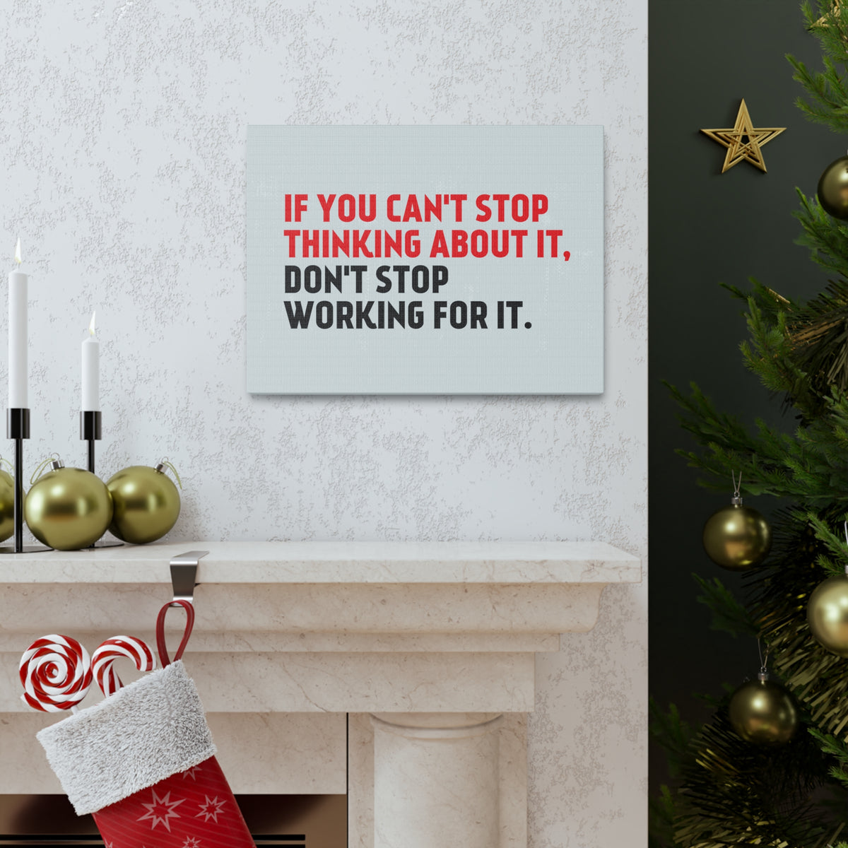 Inspirational Wall Art Thinking About It Motivation Wall Decor for Home Office Gym Inspiring Success Quote Print Ready to Hang-Express Your Love Gifts