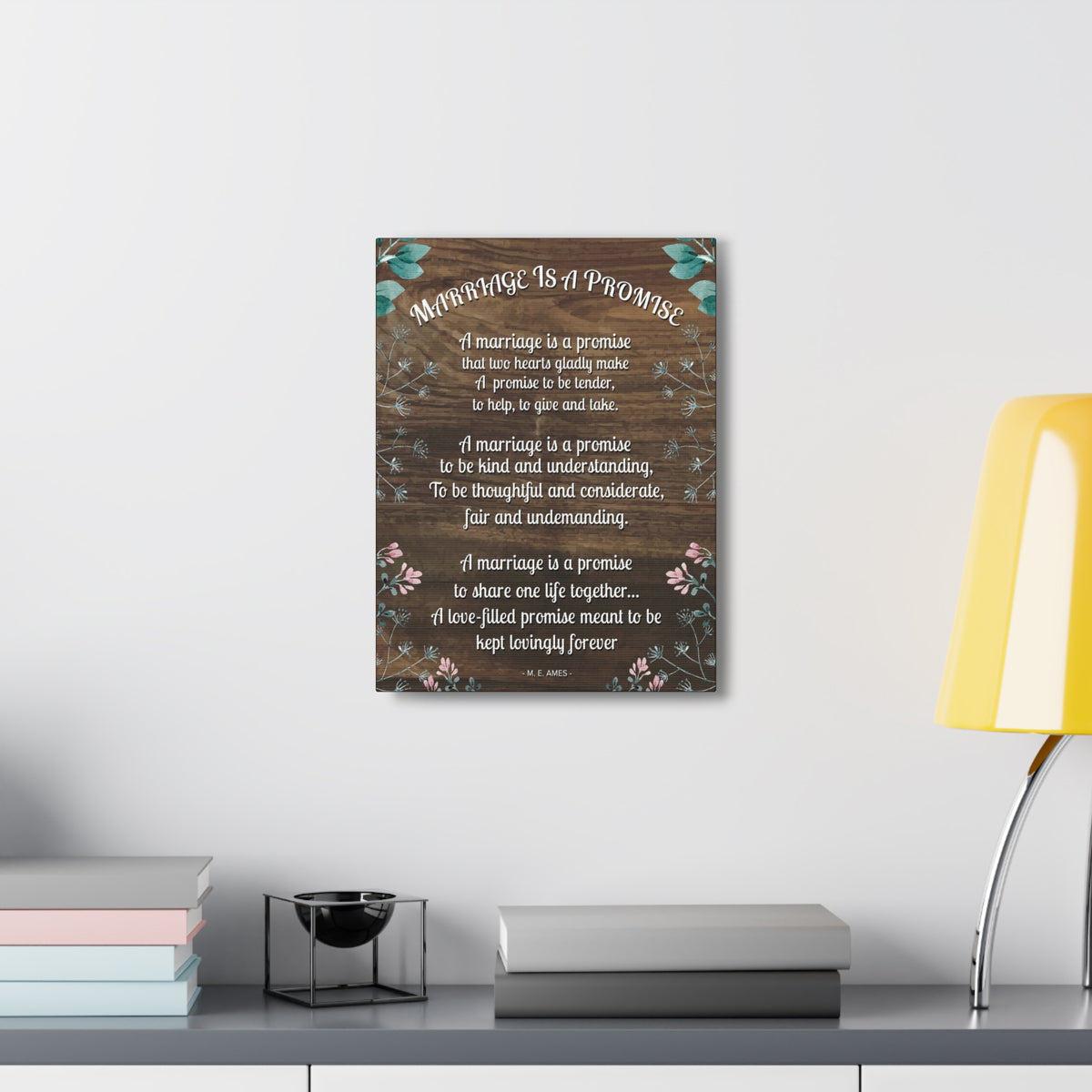 Marriage is a Promise Motivational Printed On Ready To Hang Stretched Canvas Wall Art-Express Your Love Gifts