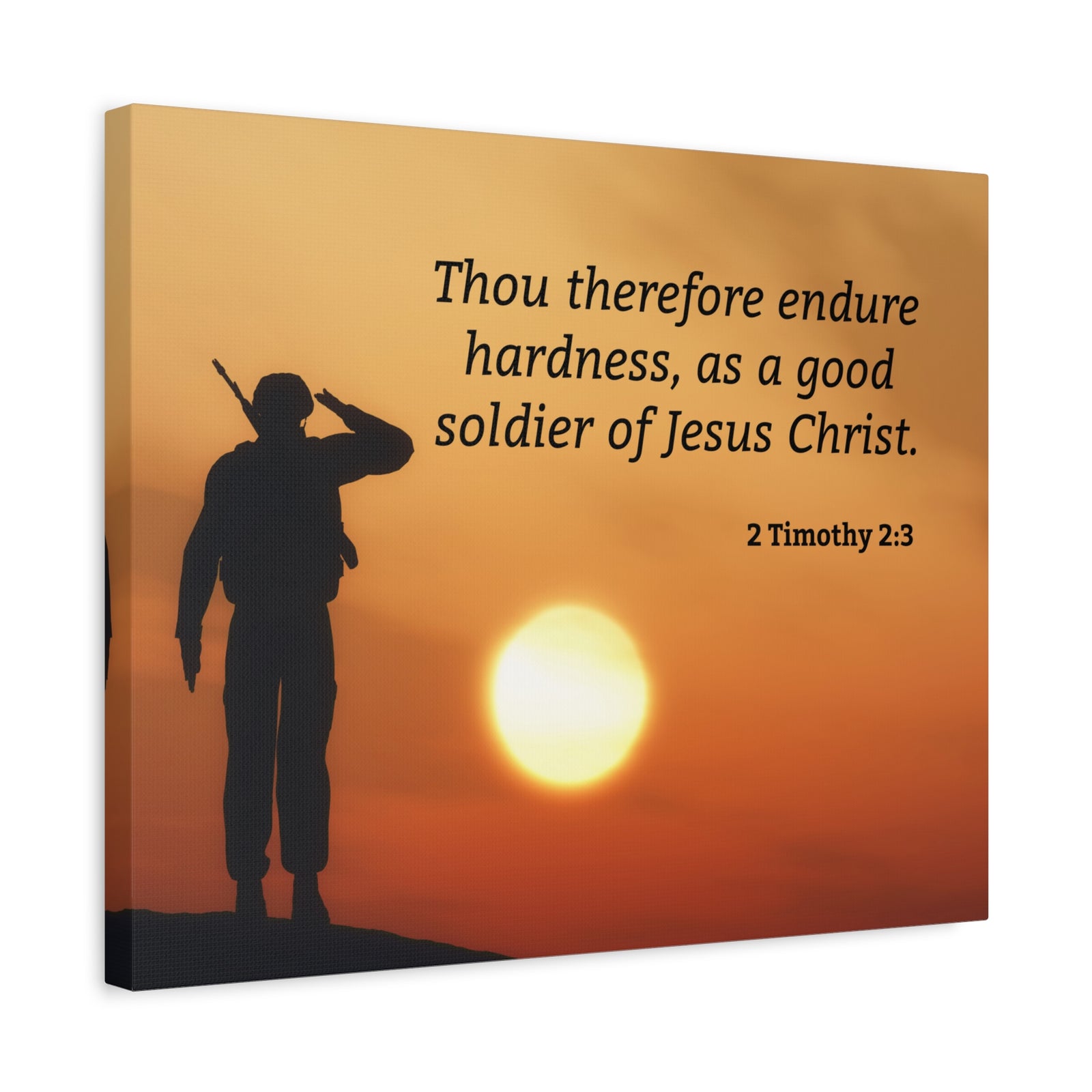 Scripture Walls Good Soldier 2 Timothy 2:3 Bible Verse Canvas Christian Wall Art Ready to Hang-Express Your Love Gifts