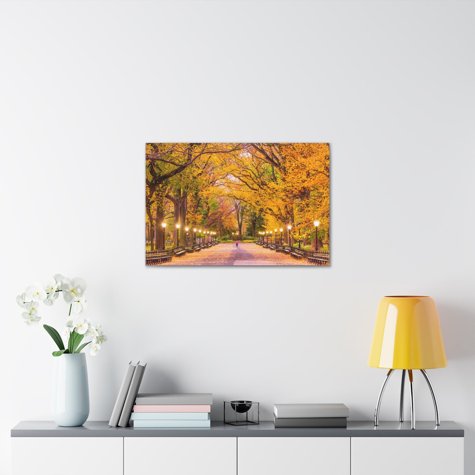 Orange Tree Autumn Park Nature Wilderness Photography Canvas Wall Art for Home Decor Ready-to-Hang-Express Your Love Gifts