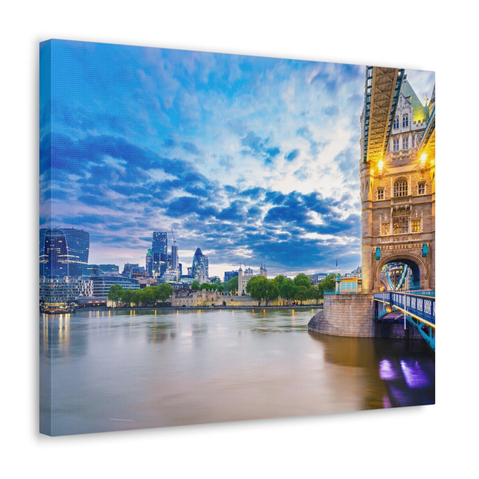 London Daytime Skyline Canvas Artwork High-Quality Breathtaking Stunning Cityscape for Home Decor Ready to Hang-Express Your Love Gifts