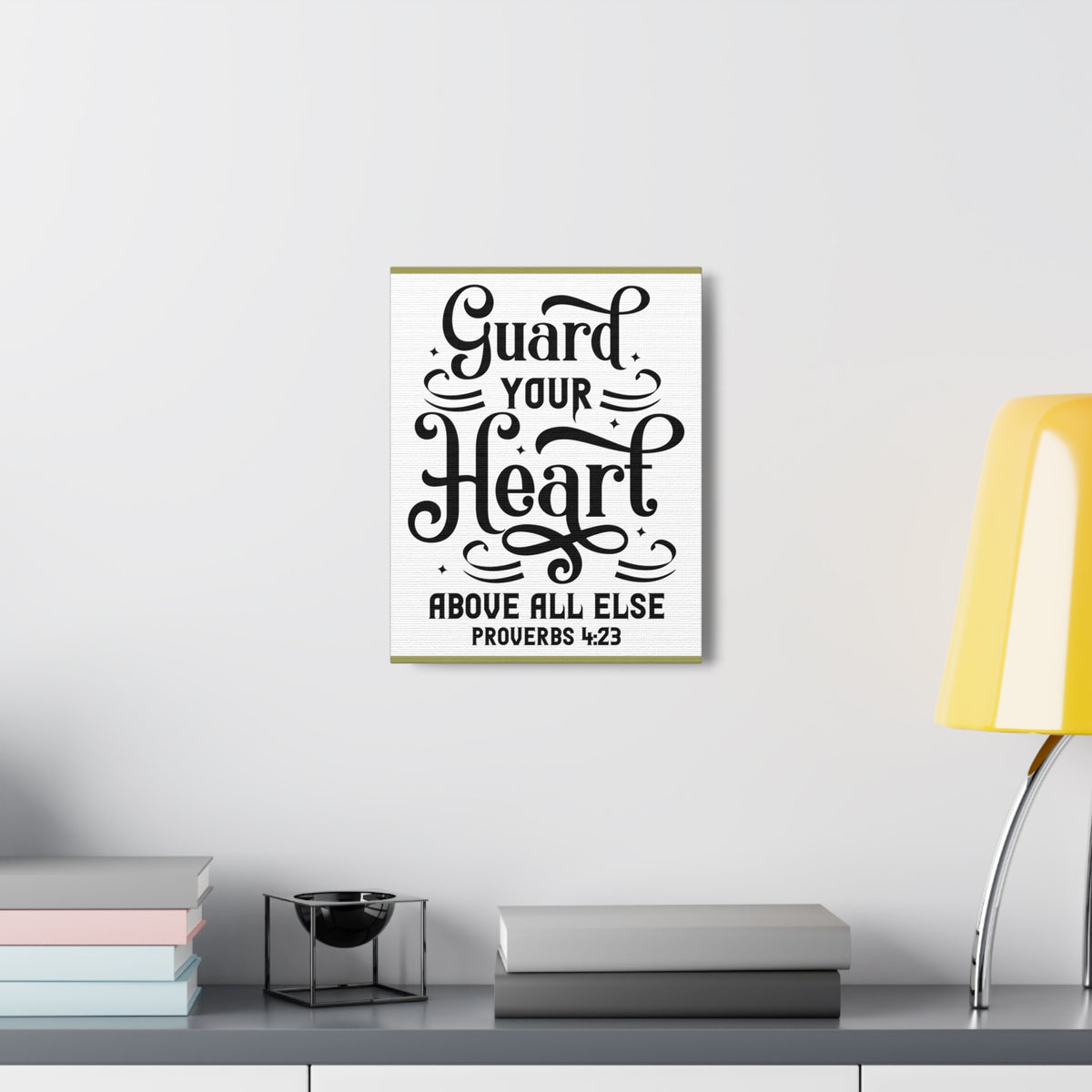 Scripture Canvas Guard Your Heart Above All Else Proverbs 4:23 Christian Wall Art Bible Verse Print Ready To Hang-Express Your Love Gifts
