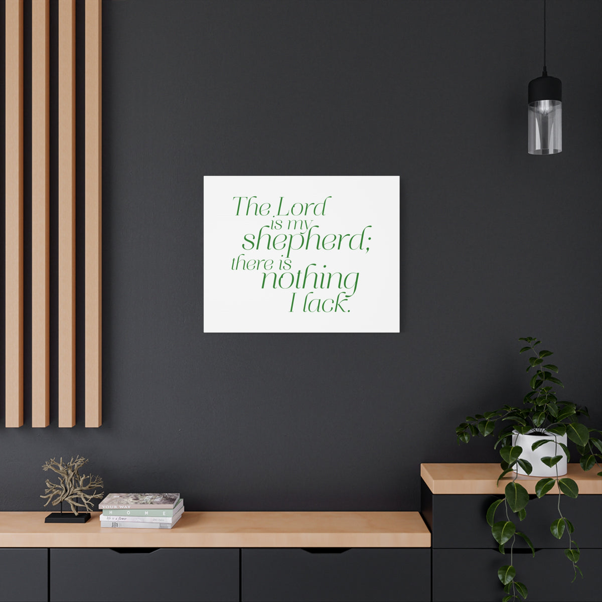Scripture Walls My Shepherd Green Psalm 23:1 Bible Verse Canvas Christian Wall Art Ready to Hang-Express Your Love Gifts