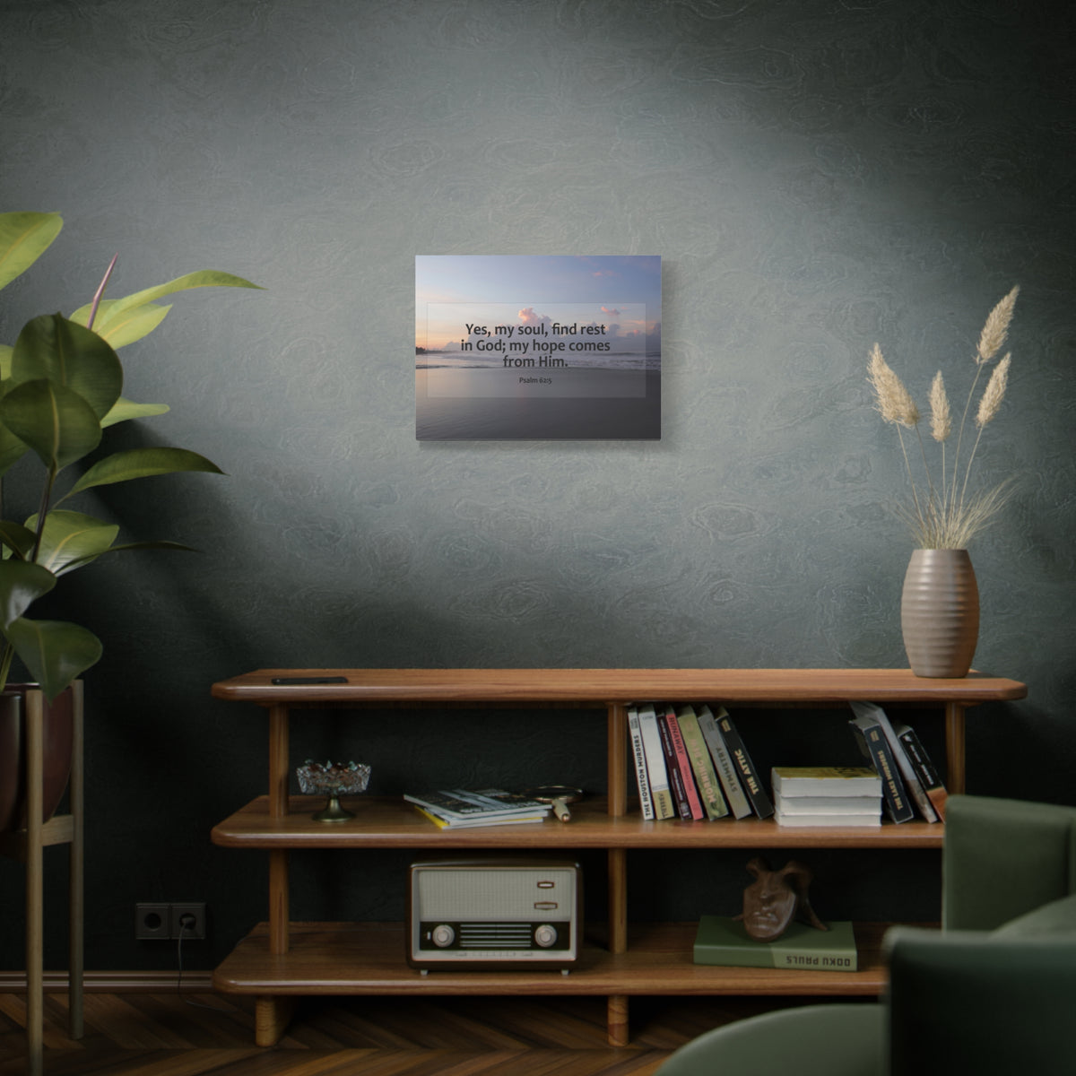 Scripture Canvas Find Rest In God Psalm 62:5 Christian Wall Art Bible Verse Print Ready to Hang-Express Your Love Gifts