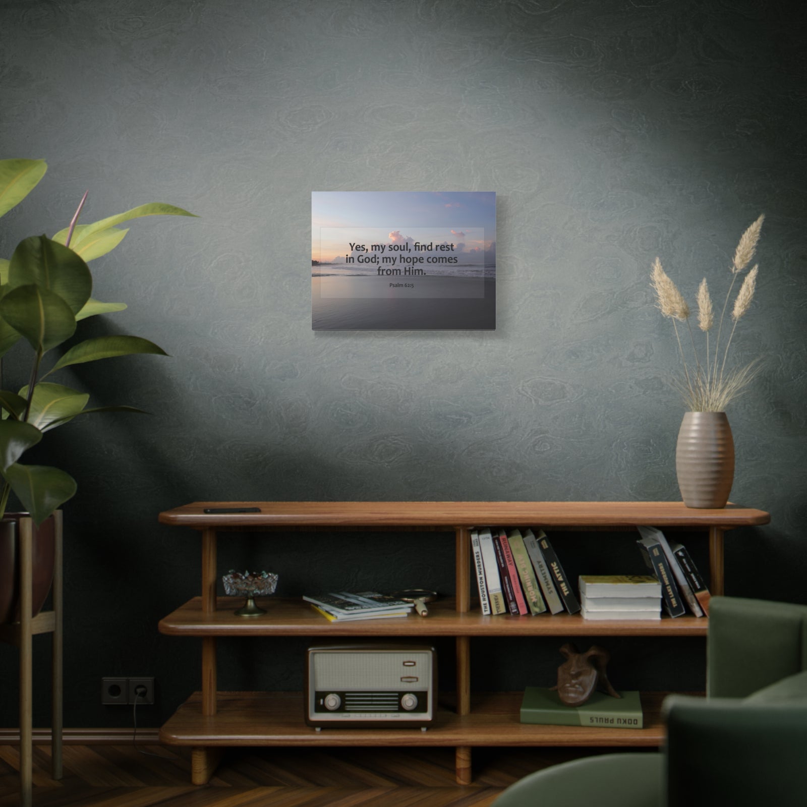Scripture Canvas Find Rest In God Psalm 62:5 Christian Wall Art Bible Verse Print Ready to Hang-Express Your Love Gifts