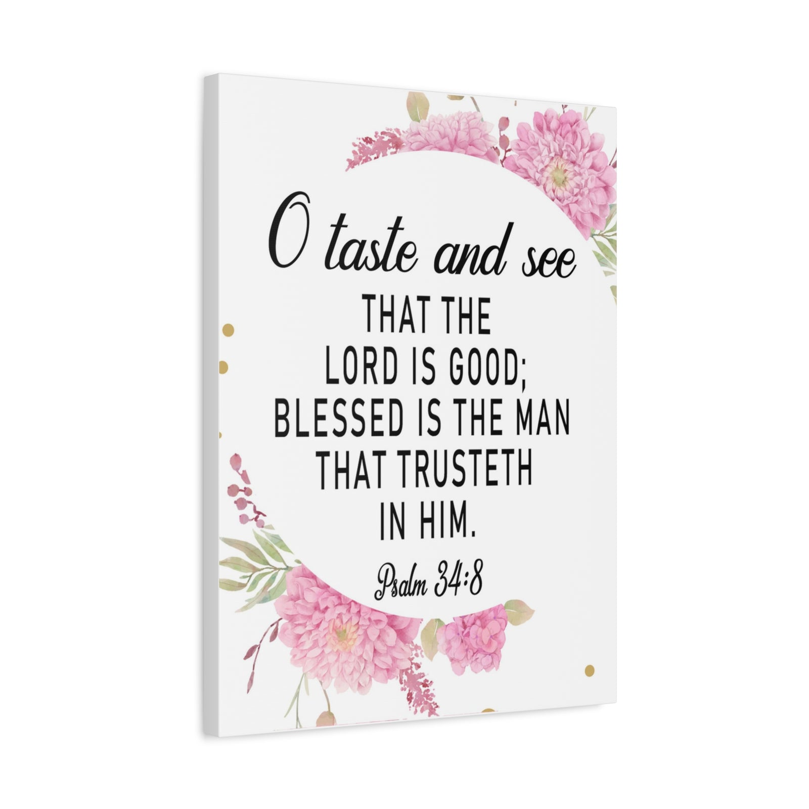 Bible Verse Canvas O Taste and See Psalm 34:8 Scripture Wall Art Christian Home Decor-Express Your Love Gifts