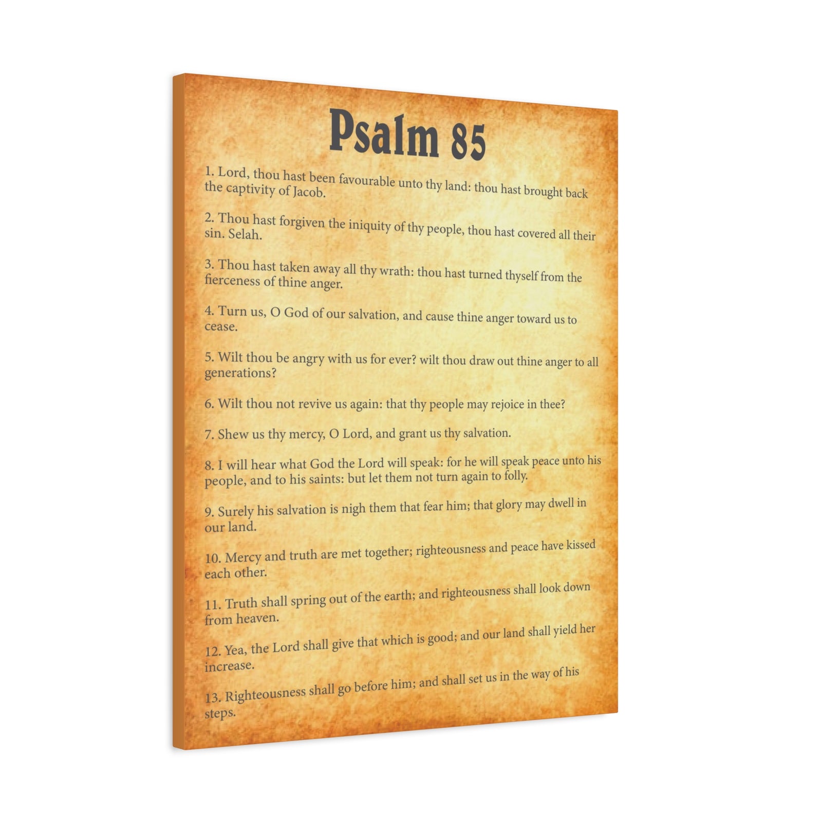 Scripture Walls Psalm 85 Gold Bible Chapter Canvas Christian Wall Art Ready to Hang-Express Your Love Gifts