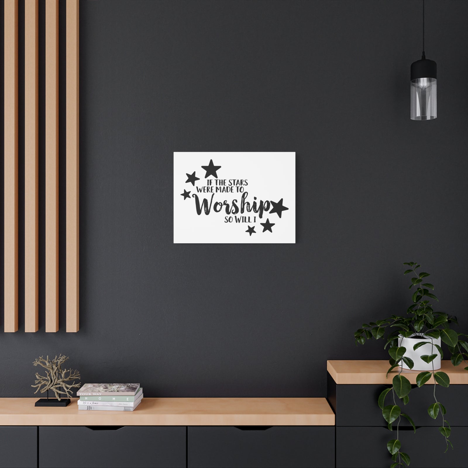 Scripture Canvas If The Stars Were Made To Worship So Will I Psalms 148:3-6 Christian Wall Art Print Ready to Hang-Express Your Love Gifts