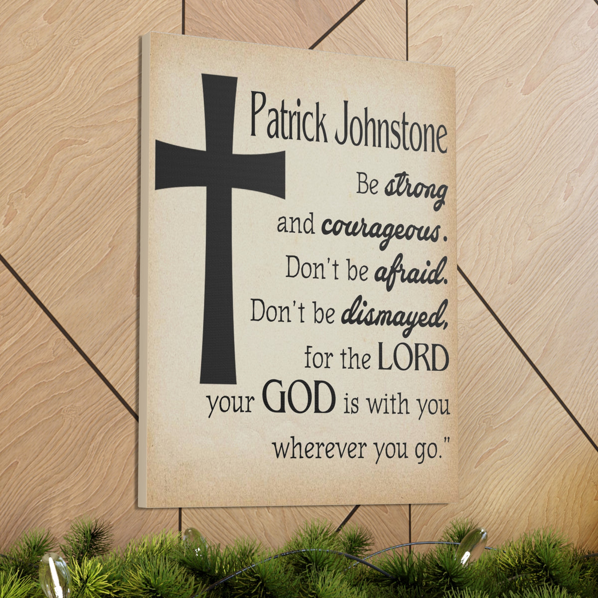 Scripture Walls Personalized Joshua 1:9 Cross Bible Chapter Canvas Christian Wall Art Ready to Hang-Express Your Love Gifts