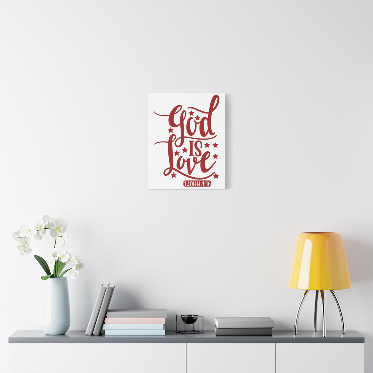 Scripture Canvas 1 John 4:16 God Is Love Christian Wall Art Bible Verse Print Ready to Hang-Express Your Love Gifts