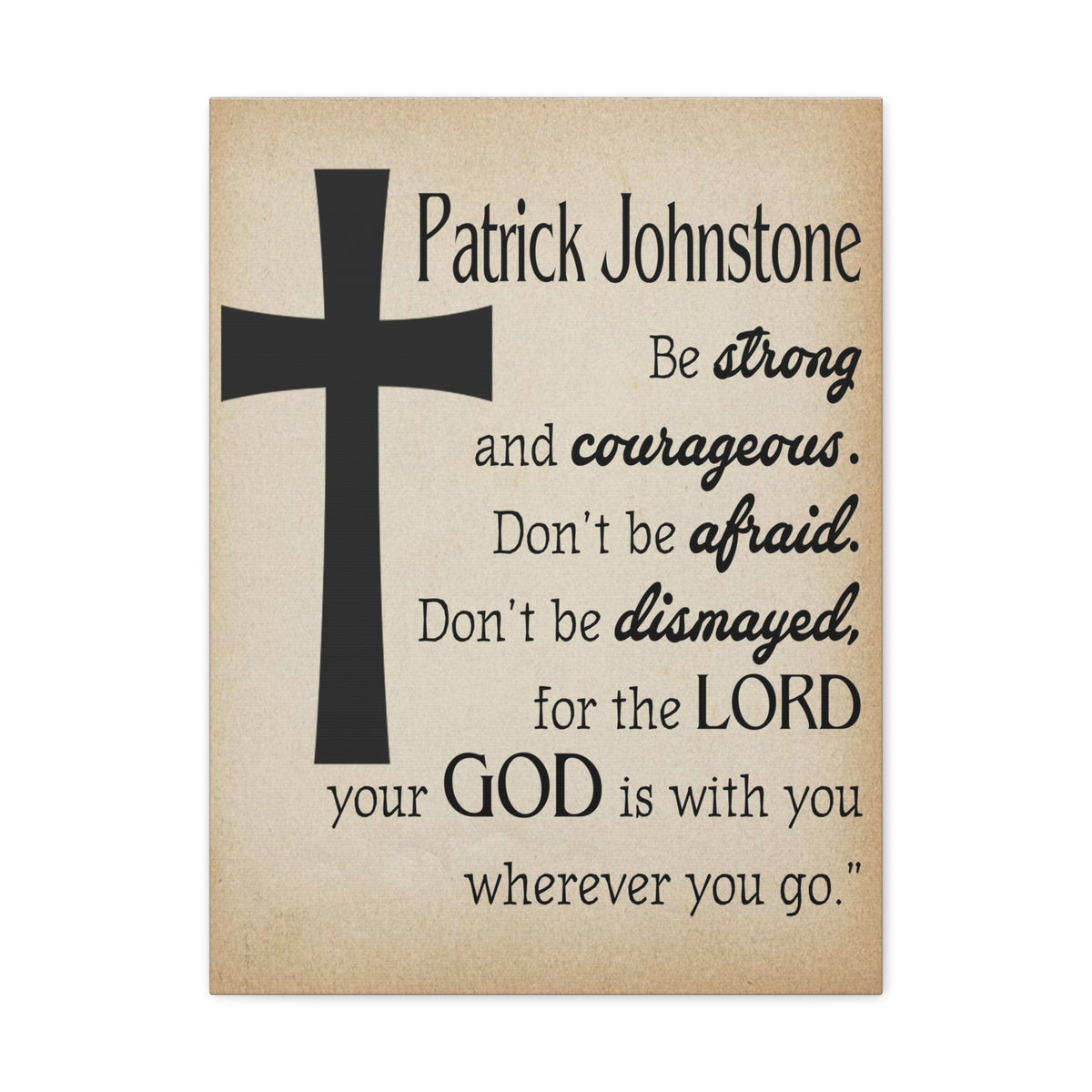Scripture Walls Personalized Joshua 1:9 Cross Bible Chapter Canvas Christian Wall Art Ready to Hang-Express Your Love Gifts